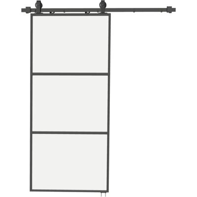 JHY DESIGN Puerta Corredera De Cristal Esmerilado, Sistema De Rieles, Kit De Montaje, Mecanismo De Cierre Suave, Fácil Montaje, Acero, Negro. JHY DESIGN Puerta Corredera De Cristal Esmerilado, Sistema De Rieles, Kit De Montaje, Mecanismo De Cierre Suave, Fácil Montaje, Acero, Negro.