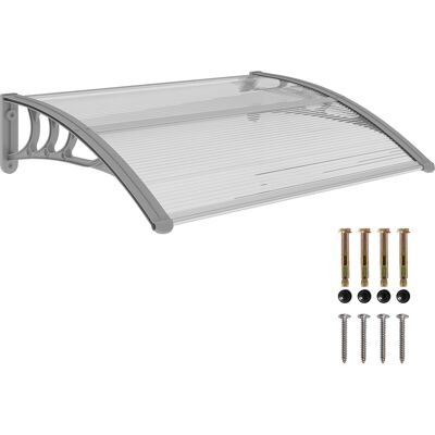 JHY DESIGN Toldo, Marquesina Para Puerta Principal, Techo Para Entradas Y Ventanas, 100 Cm (largo) X 75 Cm (ancho) X 23 Cm (alto), Plateado JHY DESIGN Toldo, Marquesina Para Puerta Principal, Techo Para Entradas Y Ventanas, 100 Cm (largo) X 75 Cm (ancho) X 23 Cm (alto), Plateado