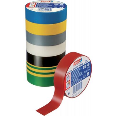 Tesa - Cinta De Aislamiento Eléctrico Pvc 10m X 15mm, Rojo (por 10) Tesa - Cinta De Aislamiento Eléctrico Pvc 10m X 15mm, Rojo (por 10)