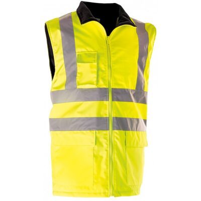FINISH Chaleco Acolchado Hivi Con Forro De Felpa Amarilla Fluorescente Talla 6 O Xxxl FINISH Chaleco Acolchado Hivi Con Forro De Felpa Amarilla Fluorescente Talla 6 O Xxxl