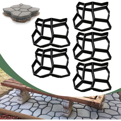 Wolketon 5 Piezas Molde De Hormigón De Plástico: Ideal Para Senderos De Jardín, Terrazas Y Patios, Resistente A La Corrosión Y Reutilizable Wolketon 5 Piezas Molde De Hormigón De Plástico: Ideal Para Senderos De Jardín, Terrazas Y Patios, Resistente A La Corrosión Y Reutilizable