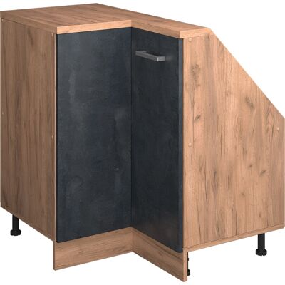 Armario Para Techo Inclinado Armario De Esquina Rion, Hormigón Negro/roble Dorado, 75.6 X 81.6 Cm Con 1 Puerta, Vicco Armario Para Techo Inclinado Armario De Esquina Rion, Hormigón Negro/roble Dorado, 75.6 X 81.6 Cm Con 1 Puerta, Vicco