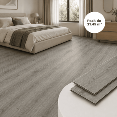 MCCOVER Suelo Vinílico Spc Clic Roble Gris 21,45 M² - Capa 0,5 Mm Con Subcapa Integrada MCCOVER Suelo Vinílico Spc Clic Roble Gris 21,45 M² - Capa 0,5 Mm Con Subcapa Integrada