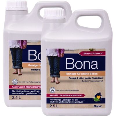 BONA Limpiador Suelos Madera, Limpiador Para Parquet, 2.5 Litros X 2, Para Suelos De Madera BONA Limpiador Suelos Madera, Limpiador Para Parquet, 2.5 Litros X 2, Para Suelos De Madera