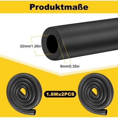 OEM Aislamiento De Goma Para Tuberías, 1,8 M, Aislamiento De Tuberías, Espuma Suave, Negro, Para Aislamiento De Tuberías, Equipos De Fitness, Tubo De Cobre (diámetro 19 Mm, 2 Unidades) OEM Aislamiento De Goma Para Tuberías, 1,8 M, Aislamiento De Tuberías, Espuma Suave, Negro, Para Aislamiento De Tuberías, Equipos De Fitness, Tubo De Cobre (diámetro 19 Mm, 2 Unidades)