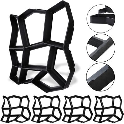 Jiubiaz 5 Piezas Molde De Hormigón De Plástico: Ideal Para Senderos De Jardín, Terrazas Y Patios, Resistente A La Corrosión Y Reutilizable Jiubiaz 5 Piezas Molde De Hormigón De Plástico: Ideal Para Senderos De Jardín, Terrazas Y Patios, Resistente A La Corrosión Y Reutilizable