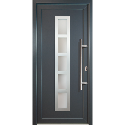 MEETH Puertas De Casa Exclusivo Modelo 51, Dentro: Blanco, Fuera: Titan Ancho: 88cm, Altura: 208cm Chapa Derecha MEETH Puertas De Casa Exclusivo Modelo 51, Dentro: Blanco, Fuera: Titan Ancho: 88cm, Altura: 208cm Chapa Derecha