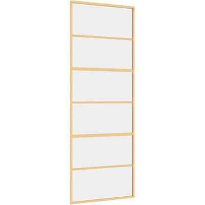vidaXL Puerta corredera dorada - vidrio ESG transparente - 76x205 cm vidaXL Puerta corredera dorada - vidrio ESG transparente - 76x205 cm
