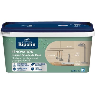 Pintura Renovación Cocina Y Baño - Lin - Satinado - Ripolin - 2l Pintura Renovación Cocina Y Baño - Lin - Satinado - Ripolin - 2l