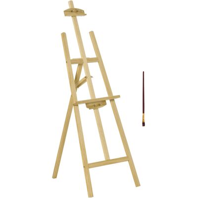 JHY DESIGN Caballete De Madera Para Pintar O Dibujar, Con Ángulo Ajustable Hasta 75° Y Pincel Incluido, 51,5 X 71,5 X 134,5 Cm, Color Natural. JHY DESIGN Caballete De Madera Para Pintar O Dibujar, Con Ángulo Ajustable Hasta 75° Y Pincel Incluido, 51,5 X 71,5 X 134,5 Cm, Color Natural.