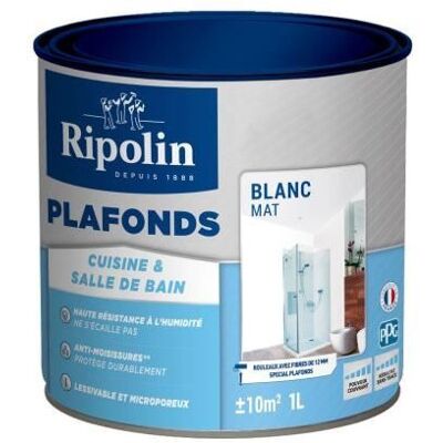 Pintura para techos blancos Ripolin - 1L - Apta para cocinas y baños Pintura para techos blancos Ripolin - 1L - Apta para cocinas y baños