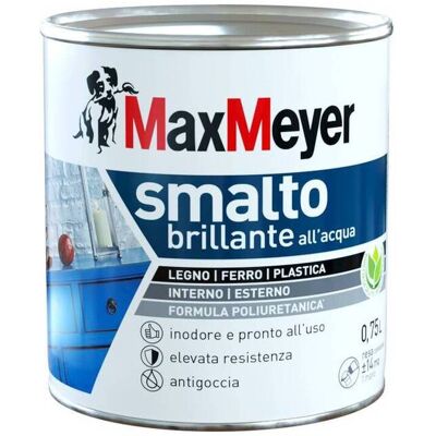 MAX MEYER Max Smalto Allacqua Poliuretanico Brillante Lt.0,750 Bianco MAX MEYER Max Smalto Allacqua Poliuretanico Brillante Lt.0,750 Bianco