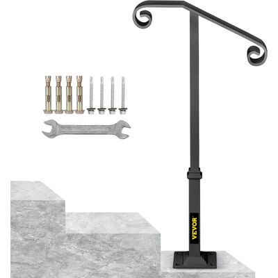 Vevor Barandilla De Hierro Para 1-2 Pasos Pasamanos Metálicos De Hierropara Pasamanos De Metal Con Base Para Escaleras Al Aire Libre Gris Vevor Barandilla De Hierro Para 1-2 Pasos Pasamanos Metálicos De Hierropara Pasamanos De Metal Con Base Para Escaleras Al Aire Libre Gris