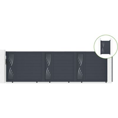 CASANOOV Puerta Corredera 5m Veleta H.140cm Aluminio + Cancela Veleta H140 Gris CASANOOV Puerta Corredera 5m Veleta H.140cm Aluminio + Cancela Veleta H140 Gris