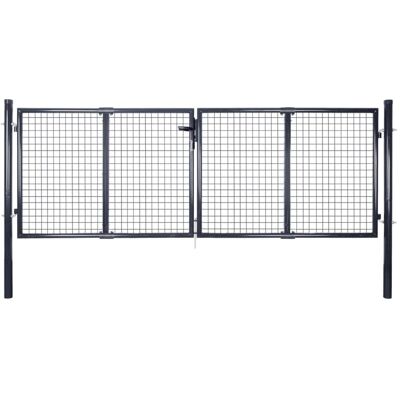 VIDAXL Puerta De Jardín En Acero Galvanizado 289x75 Cm Gris VIDAXL Puerta De Jardín En Acero Galvanizado 289x75 Cm Gris