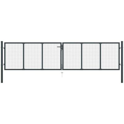 Vidaxl - Puerta De Jardín De Malla De Acero Galvanizado, 400 X 75 Cm, Gris Vidaxl - Puerta De Jardín De Malla De Acero Galvanizado, 400 X 75 Cm, Gris