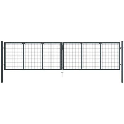 Vidaxl - Puerta De Jardín De Malla De Acero Galvanizado, 400 X 100 Cm, Gris Vidaxl - Puerta De Jardín De Malla De Acero Galvanizado, 400 X 100 Cm, Gris