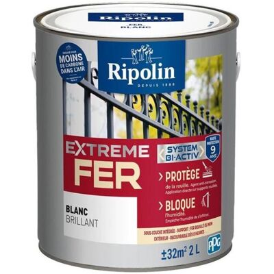 Ripolin - Pintura Para Hierro 396027 - Blanco - Brillante - 2 L Ripolin - Pintura Para Hierro 396027 - Blanco - Brillante - 2 L