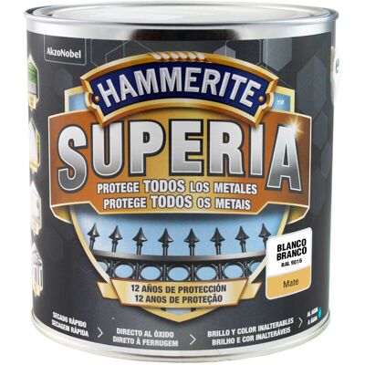 Hammerite - Superia - Blanco mate - Pintura esmalte Hammerite - Superia - Blanco mate - Pintura esmalte