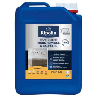 Traitement Murs Humides Et Salpêtre Bidon 2l5 Incolore - Ripolin Traitement Murs Humides Et Salpêtre Bidon 2l5 Incolore - Ripolin