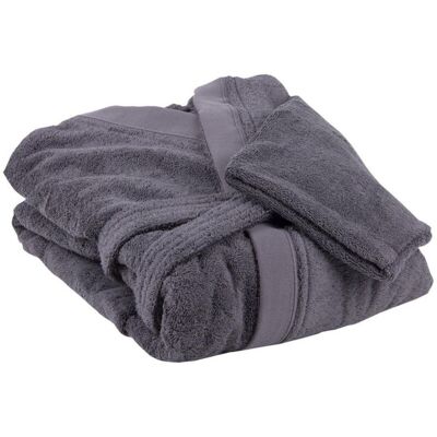 Cofan - Albornoz Gris Antracita Gr.500/m2 Modelo Piedra Talla L Cofan - Albornoz Gris Antracita Gr.500/m2 Modelo Piedra Talla L