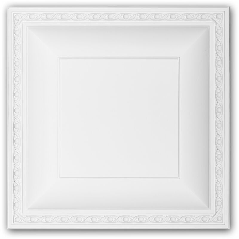 Profhome Decor - Placa de techo 157004 Profhome Elemento para techo Panel de pared estilo Neoimperio blanco - blanco