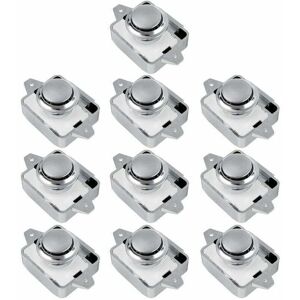 OEM 10 Piezas De Botón Pulsador Con Cerradura Sa Rv Para Cajón, Armario, Puerta, Autocaravana (plata, 10 Piezas) OEM 10 Piezas De Botón Pulsador Con Cerradura Sa Rv Para Cajón, Armario, Puerta, Autocaravana (plata, 10 Piezas)