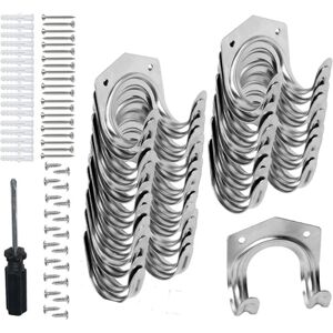 LARGEIGHT 20 Ganchos Para Colgar Herramientas, Resistentes, Para Cobertizo, Para Montar En La Pared, Para Garaje, Cobertizo, Jardín, Almacén Y Granja. Incluye Tornillos, Tacos Y Destornillador. LARGEIGHT 20 Ganchos Para Colgar Herramientas, Resistentes, Para Cobertizo, Para Montar En La Pared, Para Garaje, Cobertizo, Jardín, Almacén Y Granja. Incluye Tornillos, Tacos Y Destornillador.