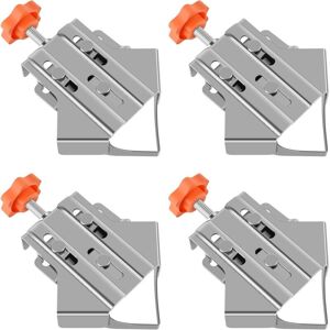 OEM Paquete De 4 Abrazaderas De Esquina Gruesas De Acero Inoxidable: Abrazaderas De Ángulo Recto Con Apertura Y Cierre De Precisión (cerradas) Para Carpintería Y Diversos Proyectos De Diseño De Interiores OEM Paquete De 4 Abrazaderas De Esquina Gruesas De Acero Inoxidable: Abrazaderas De Ángulo Recto Con Apertura Y Cierre De Precisión (cerradas) Para Carpintería Y Diversos Proyectos De Diseño De Interiores