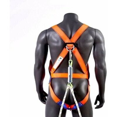 TONCHEAN Arnés De Protección Contra Caídas, Kit De Arnés De Seguridad De 5 Puntos, Arnés Para Trepar Árboles Con Cuerda De Seguridad, Doble Gancho TONCHEAN Arnés De Protección Contra Caídas, Kit De Arnés De Seguridad De 5 Puntos, Arnés Para Trepar Árboles Con Cuerda De Seguridad, Doble Gancho