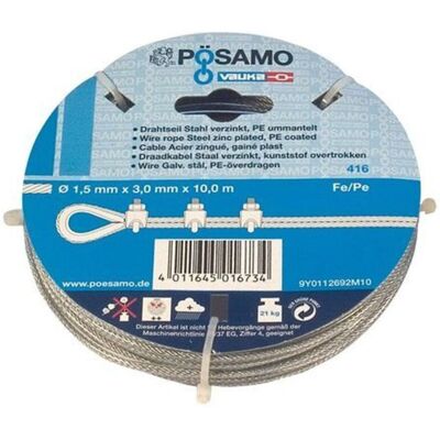 Cuerda de acero galvanizada - 3mm x 10m - Duradera Cuerda de acero galvanizada - 3mm x 10m - Duradera