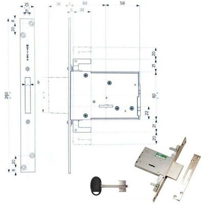 Cerradura De Inserción De Hierro 40705 Mottura Cerradura De Inserción De Hierro 40705 Mottura