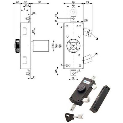 MOTTURA Modelo 35381 Cerradura negra para puertas de madera - Cerradura MOTTURA Modelo 35381 Cerradura negra para puertas de madera - Cerradura