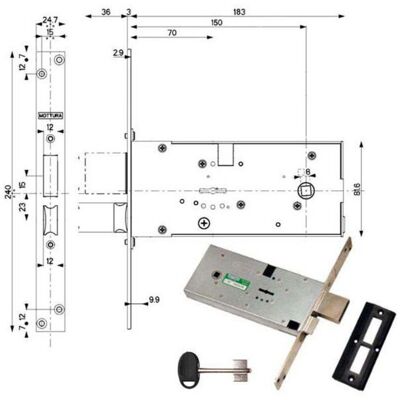 Cerradura Para Deslizar Correas All 41812 Mottura Cerradura Para Deslizar Correas All 41812 Mottura