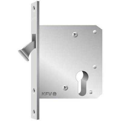 Cerradura para puerta corredera KFV - 1620, Cilindro perfil, 55mm, Plata vieja Cerradura para puerta corredera KFV - 1620, Cilindro perfil, 55mm, Plata vieja
