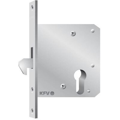 Cerradura corredera KFV - Cilindro de perfil, 55mm, Plata Cerradura corredera KFV - Cilindro de perfil, 55mm, Plata