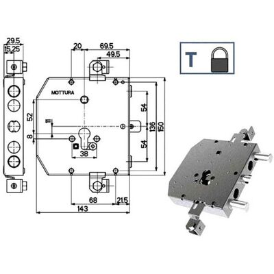 Cerradura Sic.triple 89e30 Mottura Cerradura Sic.triple 89e30 Mottura