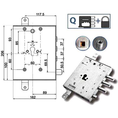 Cerradura Sic.triple Izquierda 89457 Mottura Cerradura Sic.triple Izquierda 89457 Mottura