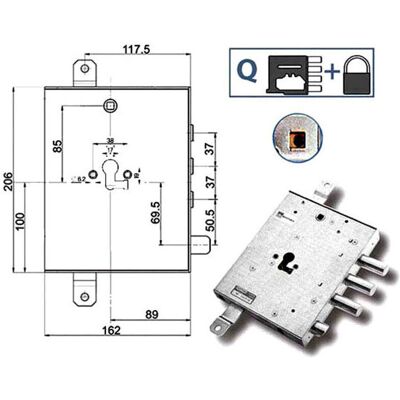 Cerradura Sic.triple Izquierda 89857 Mottura Cerradura Sic.triple Izquierda 89857 Mottura