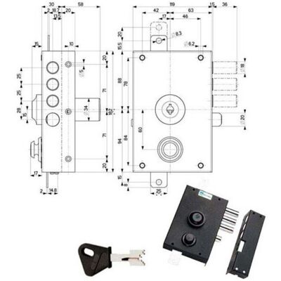 Cerradura Sic.triple Izquierda Bomba 30030 Mottura Cerradura Sic.triple Izquierda Bomba 30030 Mottura
