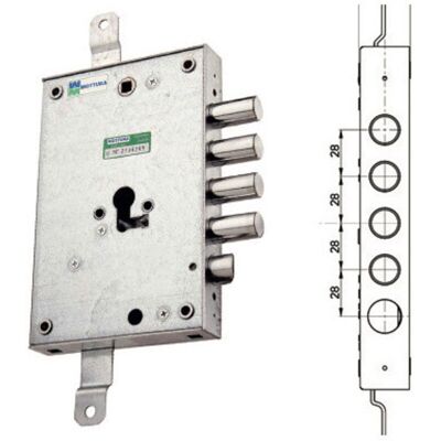 Mottura - Cerradura Para Aplicar Triple Para Puertas Blindadas Izquierda Y 63 - Mm 206 X 136 Mottura - Cerradura Para Aplicar Triple Para Puertas Blindadas Izquierda Y 63 - Mm 206 X 136