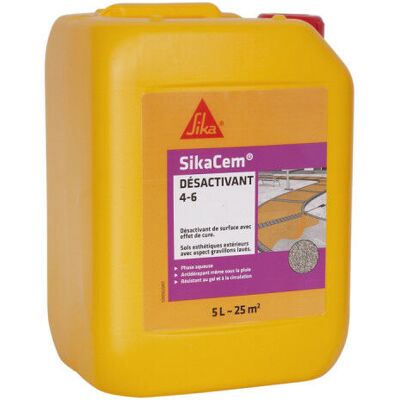 Desactivador de superficies Sika Cem - 5L - Hormigón con áridos 12-20mm Desactivador de superficies Sika Cem - 5L - Hormigón con áridos 12-20mm
