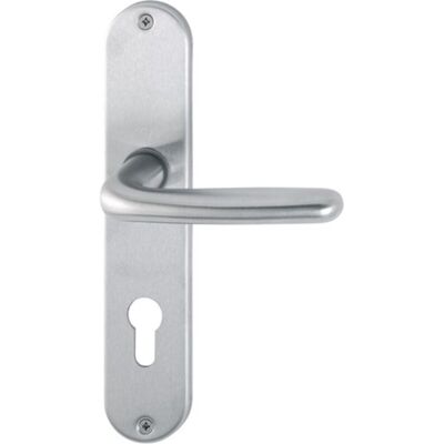 Juego de manijas Hoppe Cardiff en acero inoxidable mate - Puerta interior Juego de manijas Hoppe Cardiff en acero inoxidable mate - Puerta interior
