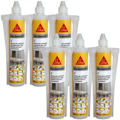 SIKA Set de 6 resinas de sellado químico AnchorFix 2 Plus - Gris - 300 ml SIKA Set de 6 resinas de sellado químico AnchorFix 2 Plus - Gris - 300 ml