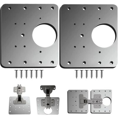 DPZO Placa De Reparación Para Bisagras De Puertas De Armarios, 2 Piezas. Placa De Reparación Para Bisagras De Puertas De Armarios De Cocina Con Orificio, Soportes De Montaje Planos De Acero Inoxidable Con DPZO Placa De Reparación Para Bisagras De Puertas De Armarios, 2 Piezas. Placa De Reparación Para Bisagras De Puertas De Armarios De Cocina Con Orificio, Soportes De Montaje Planos De Acero Inoxidable Con