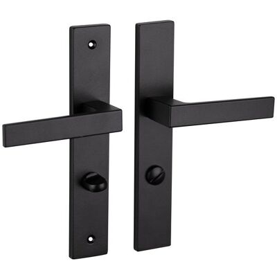 Alpertec - Manijas De Puerta Con Cerradura Nathan Acero, Distancia Entre Ejes De 195 Mm Alpertec - Manijas De Puerta Con Cerradura Nathan Acero, Distancia Entre Ejes De 195 Mm