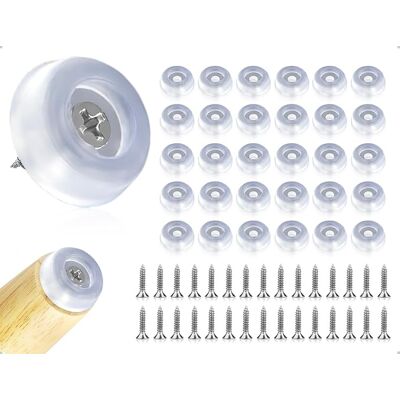 OEM Paquete De 30 Almohadillas Redondas, Transparentes Y De Silicona Con Base Antideslizante, Que Se Enroscan Para Sofás, Escritorios, Estantes, Electrodomésticos Y Máquinas De Cocina (16 Mm). OEM Paquete De 30 Almohadillas Redondas, Transparentes Y De Silicona Con Base Antideslizante, Que Se Enroscan Para Sofás, Escritorios, Estantes, Electrodomésticos Y Máquinas De Cocina (16 Mm).