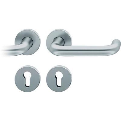 Set de Manijas de Puerta FSB 12 1070 Acero Inoxidable - PZ, Roseta Redonda, Para Puertas Izquierdas/Derechas Set de Manijas de Puerta FSB 12 1070 Acero Inoxidable - PZ, Roseta Redonda, Para Puertas Izquierdas/Derechas