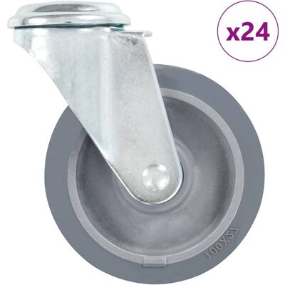VidaXL 24 piezas Ruedas giratorias con agujero pasador - Para muebles y equipos VidaXL 24 piezas Ruedas giratorias con agujero pasador - Para muebles y equipos