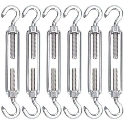 OEM Tensor De Cable De Acero Inoxidable M5, Paquete De 6 Tensores De Gancho Y Gancho Ajustables De Alta Resistencia Para Cuerda, Cable, Tendedero, Rejilla Para Instalación De Parasoles - Crezuo OEM Tensor De Cable De Acero Inoxidable M5, Paquete De 6 Tensores De Gancho Y Gancho Ajustables De Alta Resistencia Para Cuerda, Cable, Tendedero, Rejilla Para Instalación De Parasoles - Crezuo
